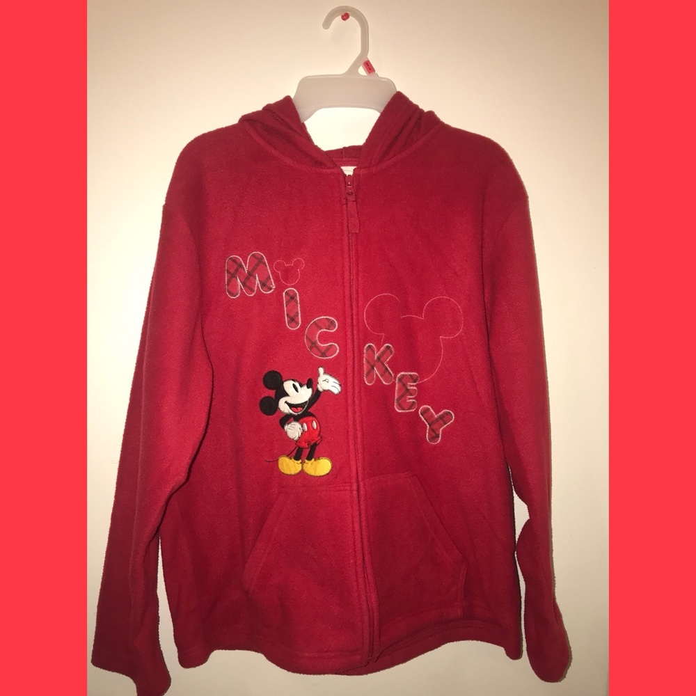 Red Disney Mickey Zip Up Hoodie